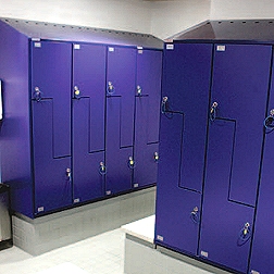 Z lockers with sloping top