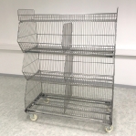 Wire stack container set with legs 1182x595x1533, 4 levels