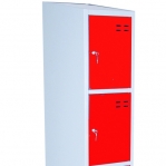 Storage locker, red/grey 4 compartments 1920x350x550