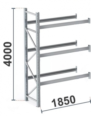 Lavahylly jatko-osa 4000x1850 1000kg/lava, 8 EUR lavaa KASTEN käytetty