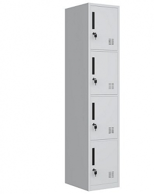 Lokerokaappi 4:lla ovella 1820x380x500, RAL7035 kasattava