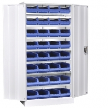 Box locker 1950x1100x550, 7 shelves, 32 bins 500x230x150