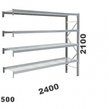 Extension bay 2100x2400x500, 300kg/level, 4 levels with mesh deck