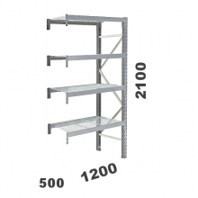 Extension bay 2100x1200x500, 500kg/level, 4 levels with mesh deck