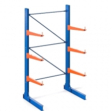 Cantilever rack Starter bay 2500Hx1500Wx1300D, 2 pcs L-posts+6 arms 1000mm/400kg