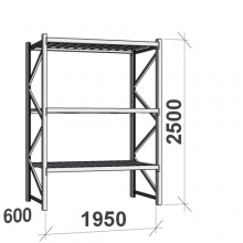 Starter bay 2500x1950x600 440kg/level,3 levels with steel decks MAXI