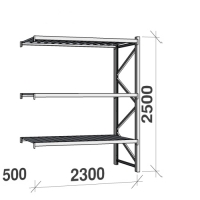 Extension bay 2500x2300x500 350kg/level,3 levels with steel decks