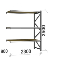 Extension bay 2500x2300x800 350kg/level,3 levels with chipboard