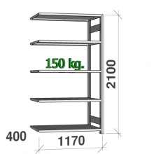 Extension bay 2100x1170x400 150kg/shelf,5 shelves used