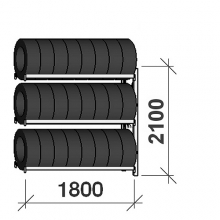 Tyre Rack Add On Bay 2100x1800x500, 3 levels MAXI USED