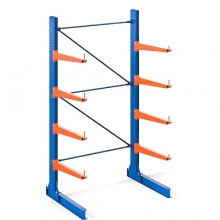 Cantilever rack Starter bay 4000Hx1500Wx1300D, 2 pcs L-posts+8 arms 1000mm/400kg