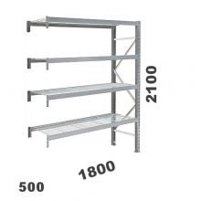 Extension bay 2100x1800x500 480kg/level, 4 levels with mesh deck