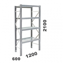 Starter bay 2100x1200x600, 500kg/level, 4 levels with mesh deck