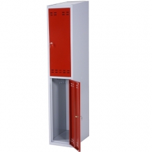 Pukukaappi 2:lla ovella 1920x350x550  punainen/harmaa